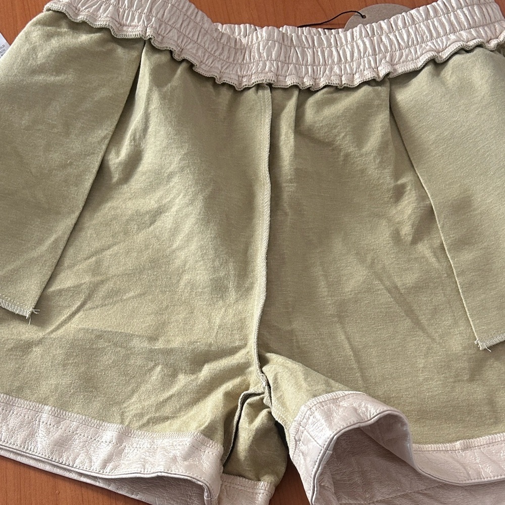 High-Rise Cream Athletic Drawstring Shorts for Women - Picture 13 of 14
